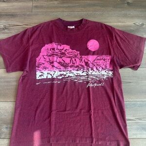 1980s Vintage Lake Powell Artistic Sunset Landscape Tee Shirt XL AOP